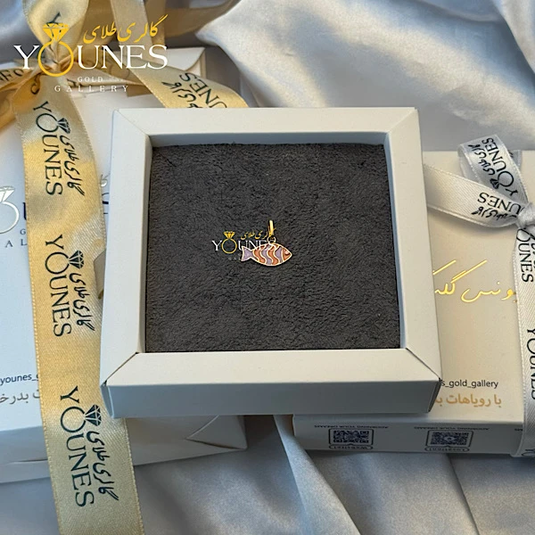 آویز طلا میناکاری ماهی نارنجی